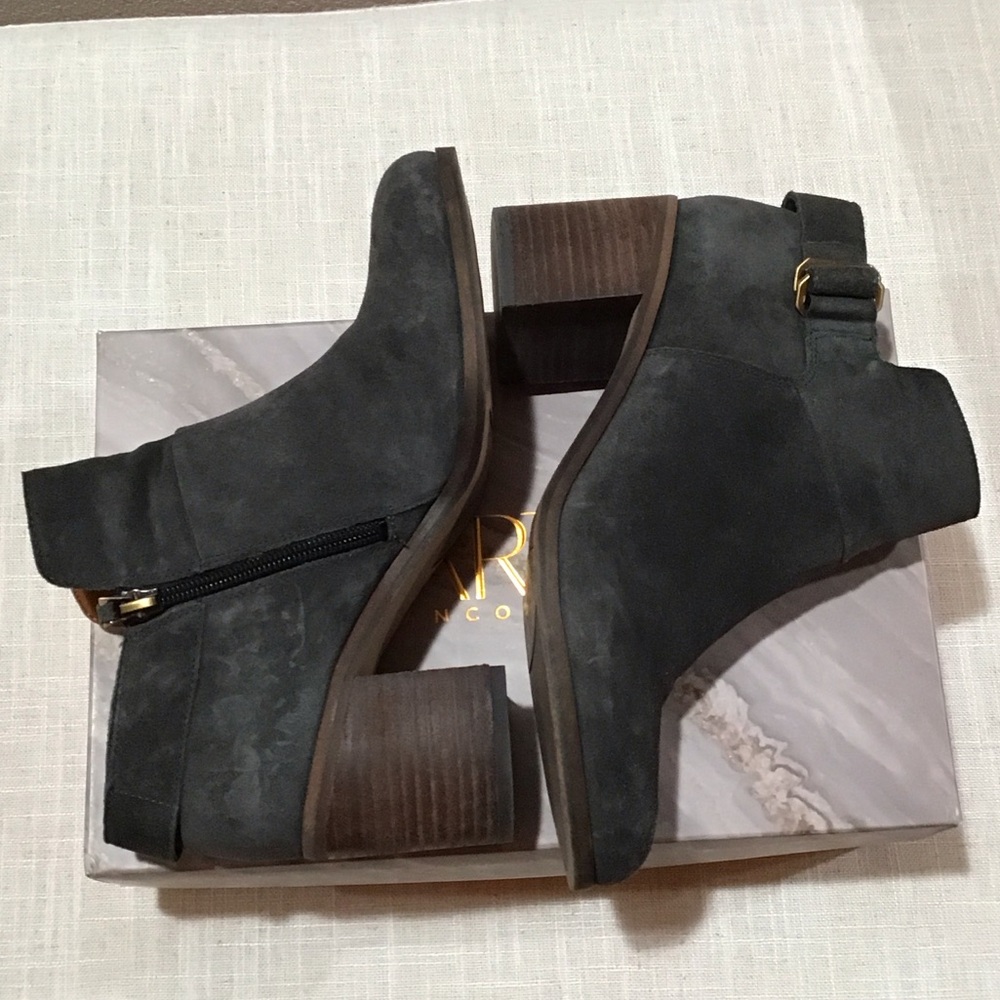 Franco Sarto Coal Suede Ankle Booties
